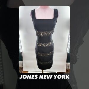 EUC Jones New York Lace Striped Sheath Dress